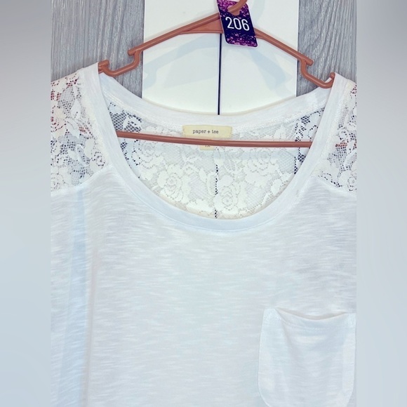 B3.07 NWT Paper + Tee Lace Heathered Blouse Plus Size 1X - Picture 2 of 6